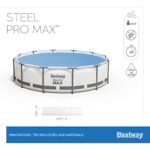 Bestway Frame Pool Rund 427x122cm Filterpumpe Komplettset Pool für Garten Outdoor Schwimmbecken Sommer Badespaß Familie Kinder Gartenpool – Bild 3