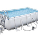 Bestway Aufstellpool 404x201x100cm Filterpumpe Komplettset Pool für Garten Outdoor Schwimmbecken Sommer Badespaß Familie Kinder Gartenpool