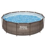 Bestway Frame Pool Rund 366x100cm Filterpumpe Komplettset Pool für Garten Outdoor Schwimmbecken Sommer Badespaß Familie Kinder Gartenpool – Bild 2