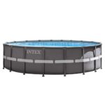 Intex Frame Pool Rund 732x132cm Komplettset Pool für Garten Outdoor Schwimmbecken Sommer Badespaß Familie Kinder Premium Qualität Gartenpool