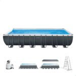 Intex Aufstellpool Komplettset Pool für Garten Outdoor Schwimmbecken Sommer Badespaß Familie Kinder Premium Qualität Gartenpool Sommerurlaub
