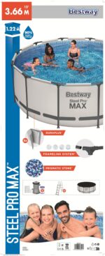 Bestway Aufstellpool Komplettset Pool für Garten Outdoor Schwimmbecken Sommer Badespaß Familie Kinder Premium Qualität Gartenpool Wellness – Bild 2