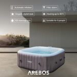Arebos Whirlpool 185x185cm 6 Personen Pool für Garten Outdoor Schwimmbecken Sommer Badespaß Familie Kinder Premium Qualität Gartenpool Made – Bild 8