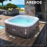 Arebos Whirlpool 185x185cm 6 Personen Pool für Garten Outdoor Schwimmbecken Sommer Badespaß Familie Kinder Premium Qualität Gartenpool Made – Bild 2