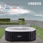 Arebos Whirlpool 190x120cm 2 Personen LED Pool für Garten Outdoor Schwimmbecken Sommer Badespaß Familie Kinder Premium Qualität Gartenpool – Bild 3