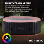 Arebos Whirlpool 190x120cm 2 Personen LED Pool für Garten Outdoor Schwimmbecken Sommer Badespaß Familie Kinder Premium Qualität Gartenpool – Bild 5