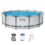 Bestway Aufstellpool 366x100cm Filterpumpe Komplettset Pool für Garten Outdoor Schwimmbecken Sommer Badespaß Familie Kinder Premium Qualität