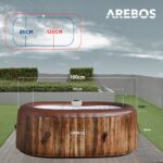 Arebos Whirlpool 190x120cm 2 Personen Pool für Garten Outdoor Schwimmbecken Sommer Badespaß Familie Kinder Premium Qualität Gartenpool Made – Bild 4