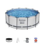 Bestway Aufstellpool Komplettset Pool für Garten Outdoor Schwimmbecken Sommer Badespaß Familie Kinder Premium Qualität Gartenpool Wellness