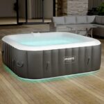 Arebos Whirlpool 185x185cm 6 Personen LED aufblasbar Pool für Garten Outdoor Schwimmbecken Sommer Badespaß Familie Kinder Premium Qualität