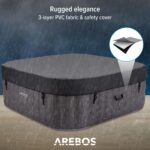 Arebos Whirlpool 185x185cm 6 Personen Pool für Garten Outdoor Schwimmbecken Sommer Badespaß Familie Kinder Premium Qualität Gartenpool Made – Bild 5