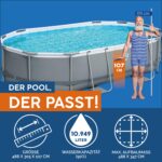 Bestway Frame Pool Rund 488x305x107cm Filterpumpe Komplettset Pool für Garten Outdoor Schwimmbecken Sommer Badespaß Familie Kinder Wellness – Bild 10