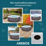Arebos Whirlpool 185x185cm 6 Personen Pool für Garten Outdoor Schwimmbecken Sommer Badespaß Familie Kinder Premium Qualität Gartenpool Made – Bild 3
