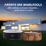 Arebos Whirlpool 190x120cm 2 Personen LED Pool für Garten Outdoor Schwimmbecken Sommer Badespaß Familie Kinder Premium Qualität Gartenpool – Bild 4