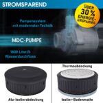 MSpa Aurora Aufblasbarer Whirlpool 6 Personen Ø204x70cm | 138 Massagedüsen | LED | Heizung & Timer | In-Outdoor Bubble Spa – Bild 8