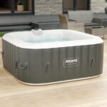 Arebos Aufblasbarer Whirlpool 4 Personen 154x154cm | 100 Massagedüsen | 600L | Heizung | In-Outdoor Wellness Spa Pool