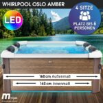 MSpa Frame Oslo Amber Whirlpool 6 Personen | 160-180cm | Feste Außenwand | LED | Winterfest Ganzjährig | 5 Modelle – Bild 2