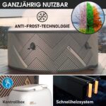 MSpa Mono 8 Aufblasbarer Whirlpool 4-8 Personen | Ø125-224cm | bis 144 Massagedüsen | Heizung Timer Abdeckung | In-Outdoor Spa – Bild 5