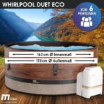 MSpa Duet Aufblasbarer Whirlpool 4-8 Personen | Ø125-224cm | bis 144 Massagedüsen | Heizung Timer Abdeckung | In-Outdoor Spa – Bild 2