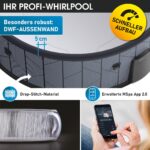 MSpa Tidal Aufblasbarer Whirlpool 4-8 Personen | Ø125-224cm | bis 144 Massagedüsen | Heizung Timer Abdeckung | In-Outdoor Spa – Bild 3