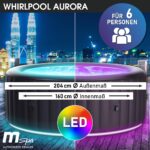 MSpa Aurora Aufblasbarer Whirlpool 6 Personen Ø204x70cm | 138 Massagedüsen | LED | Heizung & Timer | In-Outdoor Bubble Spa – Bild 2