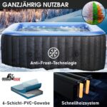 MSpa Aufblasbarer Whirlpool 4-8 Personen | Ø125-224cm | bis 144 Massagedüsen | Heizung Timer Abdeckung | In-Outdoor Bubble Spa – Bild 6