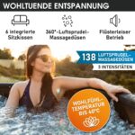 MSpa Duet Aufblasbarer Whirlpool 4-8 Personen | Ø125-224cm | bis 144 Massagedüsen | Heizung Timer Abdeckung | In-Outdoor Spa – Bild 5