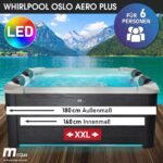 MSpa Frame Oslo Whirlpool 6 Personen | 160-180cm | Feste Außenwand | LED | Winterfest Ganzjährig | Sapphire Amber Aero Plus – Bild 3