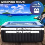 MSpa Aufblasbarer Whirlpool 4-8 Personen | Ø125-224cm | bis 144 Massagedüsen | Heizung Timer Abdeckung | In-Outdoor Bubble Spa – Bild 2