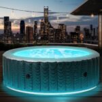 MSpa Starry Aufblasbarer Whirlpool 6 Personen Ø204x70cm | 138 Massagedüsen | LED | Heizung & Timer | In-Outdoor Bubble Spa
