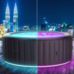 MSpa Aurora Aufblasbarer Whirlpool 6 Personen Ø204x70cm | 138 Massagedüsen | LED | Heizung & Timer | In-Outdoor Bubble Spa