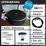 MSpa Starry Aufblasbarer Whirlpool 6 Personen Ø204x70cm | 138 Massagedüsen | LED | Heizung & Timer | In-Outdoor Bubble Spa – Bild 7