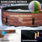 MSpa Duet Aufblasbarer Whirlpool 4-8 Personen | Ø125-224cm | bis 144 Massagedüsen | Heizung Timer Abdeckung | In-Outdoor Spa – Bild 6