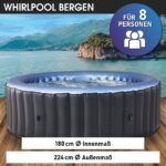 MSpa Bergen 8 Aufblasbarer Whirlpool 4-8 Personen | Ø125-224cm | bis 144 Massagedüsen | Heizung Timer Abdeckung | In-Outdoor Spa – Bild 2
