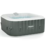 Arebos Aufblasbarer Whirlpool 4 Personen 154x154cm | 100 Massagedüsen | 600L | Heizung | In-Outdoor Wellness Spa Pool – Bild 4