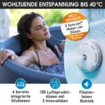 MSpa Cocoon Whirlpool 4-8 Personen | Ø125-224cm | bis 144 Massagedüsen | Heizung Timer Abdeckung | In-Outdoor Aufblasbarer Spa – Bild 6