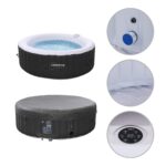 Arebos Aufblasbarer Whirlpool 6 Personen ⌀208cm | 130 Massagedüsen | 1000L | Heizung | In-Outdoor Bubble Spa mit Abdeckung – Bild 6