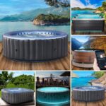 MSpa Bergen 8 Aufblasbarer Whirlpool 4-8 Personen | Ø125-224cm | bis 144 Massagedüsen | Heizung Timer Abdeckung | In-Outdoor Spa