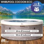 MSpa Cocoon Whirlpool 4-8 Personen | Ø125-224cm | bis 144 Massagedüsen | Heizung Timer Abdeckung | In-Outdoor Aufblasbarer Spa – Bild 2