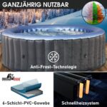 MSpa Bergen 8 Aufblasbarer Whirlpool 4-8 Personen | Ø125-224cm | bis 144 Massagedüsen | Heizung Timer Abdeckung | In-Outdoor Spa – Bild 6