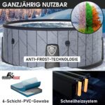 MSpa Tidal Aufblasbarer Whirlpool 4-8 Personen | Ø125-224cm | bis 144 Massagedüsen | Heizung Timer Abdeckung | In-Outdoor Spa – Bild 6