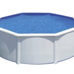 Gre Fidji Aufstellpool Stahl rund 350x120cm | Abnehmbar | Weißes Design | Gartenpool KIT350ECO