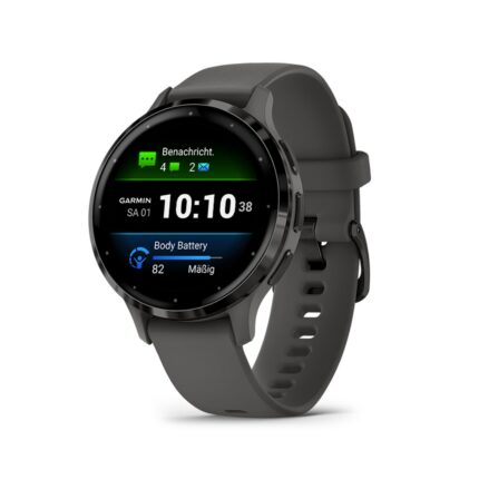 Garmin Venu 3S 41mm AMOLED GPS-Fitness-Smartwatch Telefonfunktion Sprachassistenz Fitnesstracker Kieselgrau Schiefergrau