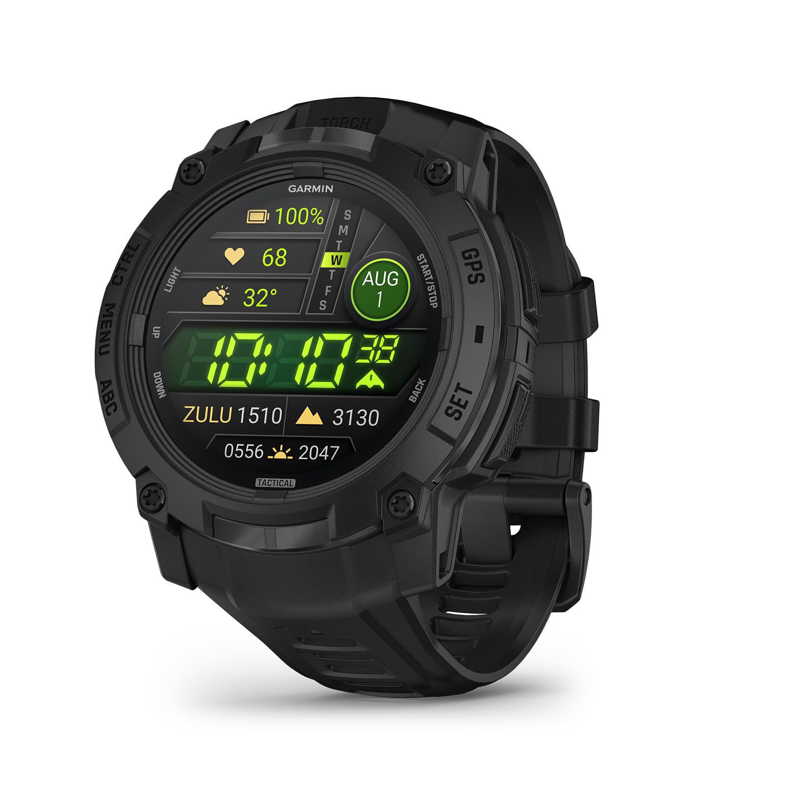 61qaWtiLYdL Garmin Instinct 3 Tactical 50mm AMOLED GPS-Multisport-Smartwatch Taktisch Outdoor Pulsuhr LED-Taschenlampe Schwarz – Bild 1