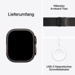 Apple Watch Ultra 3 GPS + Cellular 49mm Premium Smartwatch Titan Schwarz Milanaise Lauftraining Satellitenkommunikation – Bild 6